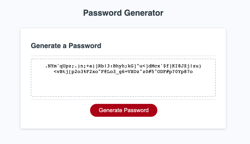 gallery image of password generator application